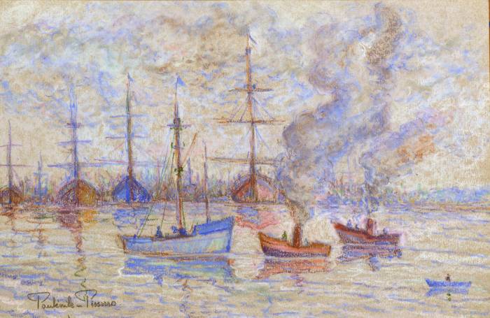 Paul-&#201;mile Pissarro painting of a Seascape